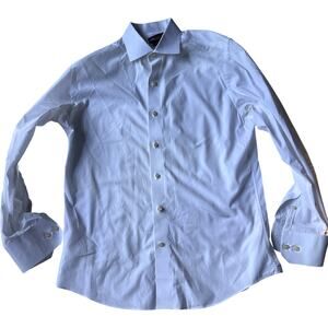 Dobby Dot Dress Shirt White Tailored Fit Spread Collar